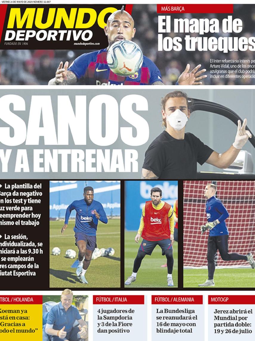 La portada del diario Mundo Deportivo (08/05/2020)