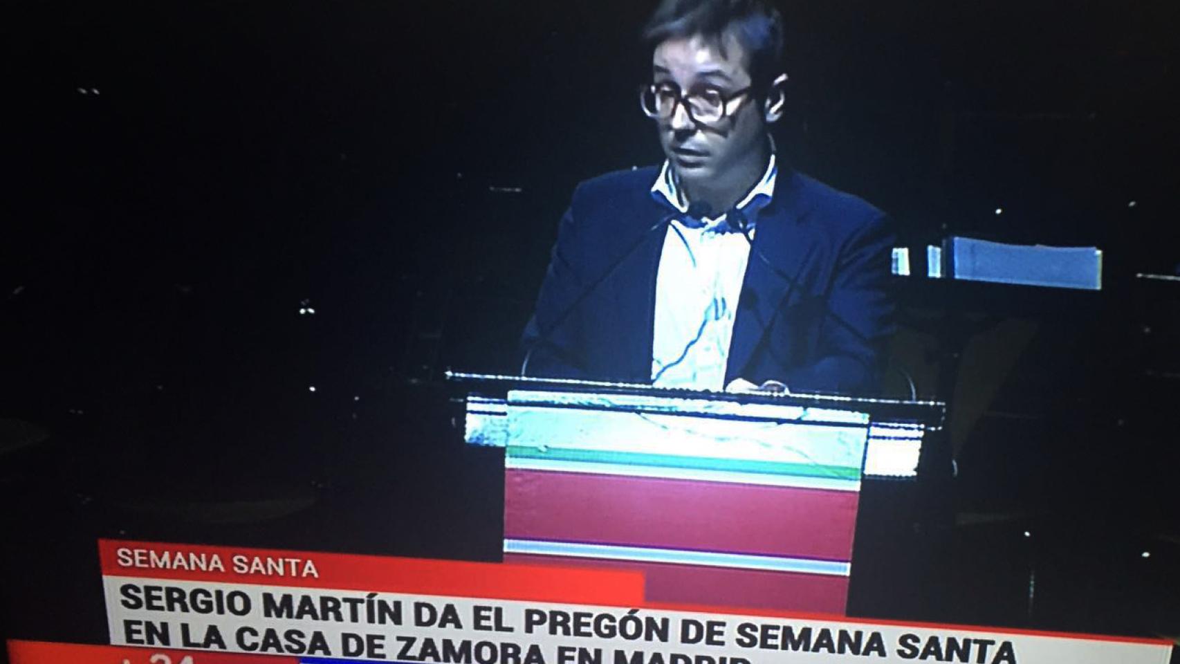 Sergio Martín, protagonista de una noticia en el Canal 24 Horas.