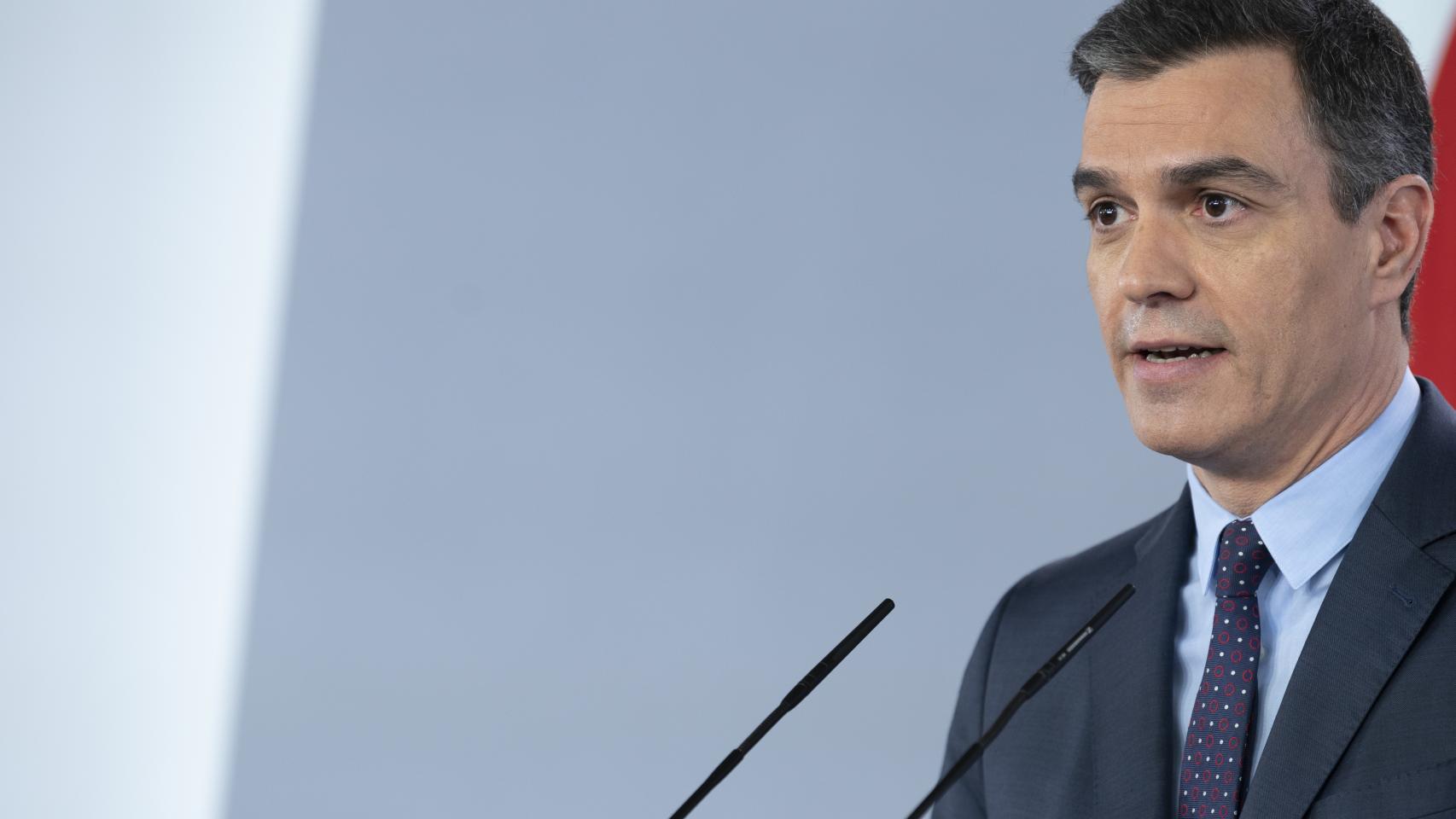 El presidente, Pedro Sánchez, en Moncloa.