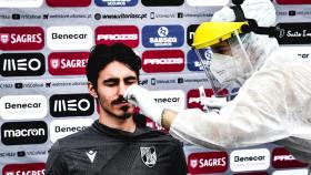 Un jugador del Vitória Guimarães pasa un test de Covid-19