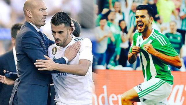 Dani Ceballos, junto a Zidane en el Real Madrid y en un partido con el Real Betis