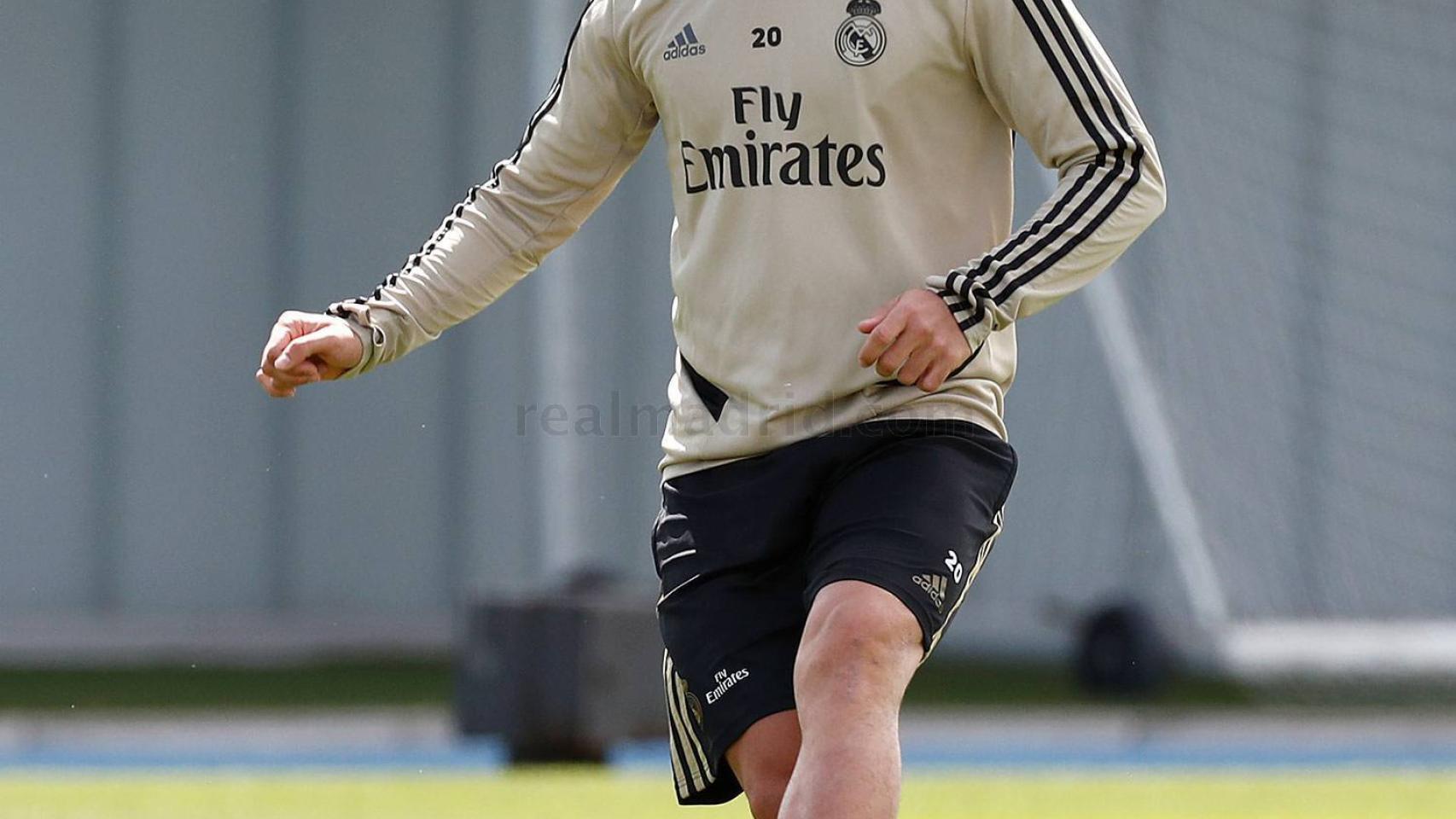 Asensio, en su primer entrenamiento tras recuperarse de la lesión