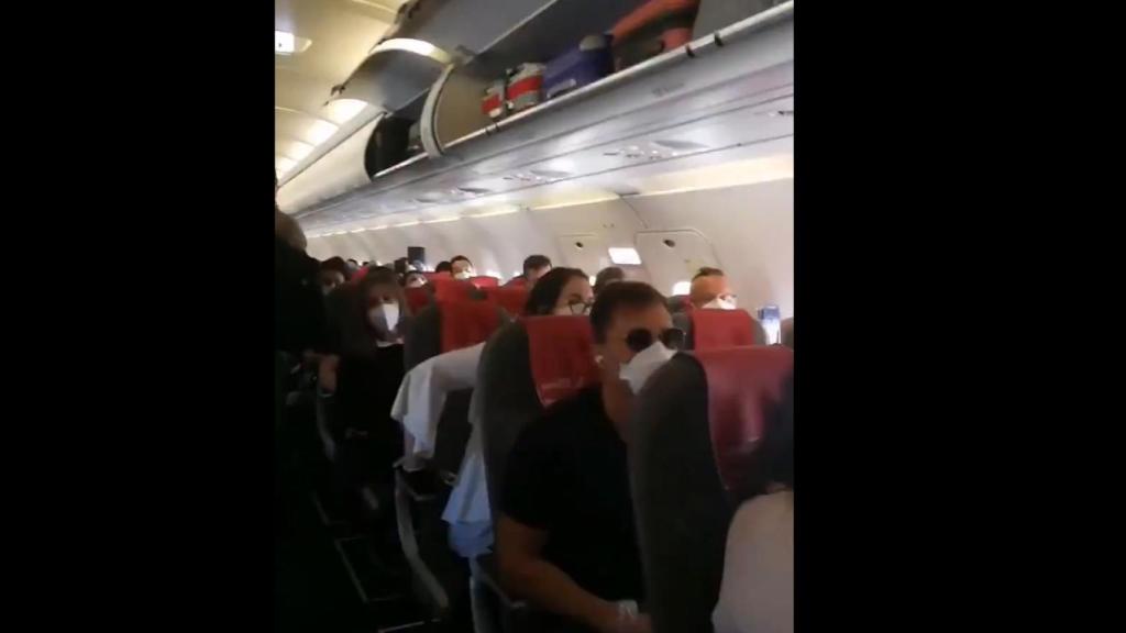 Imagen de la ocupación en el vuelo Madrid-Gran Canaria de este domingo.