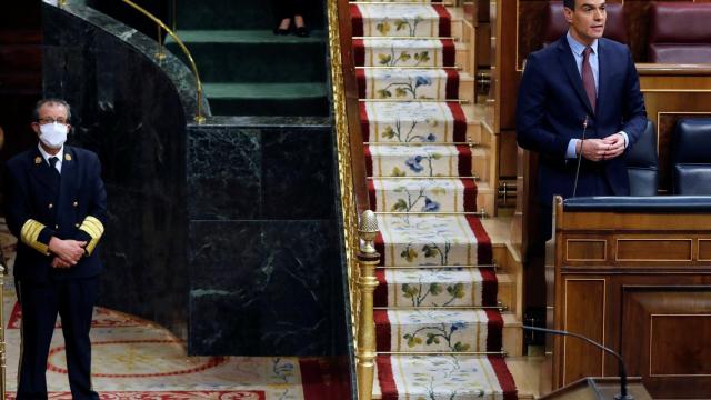 El presidente del Gobierno, Pedro Sánchez, en el Congreso.