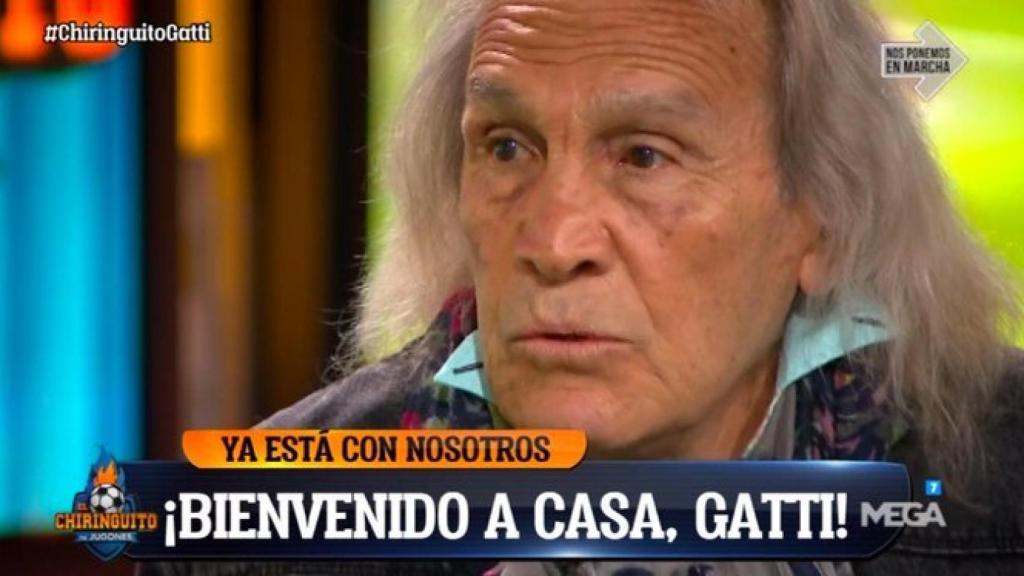 'El Loco' Gatti, en El Chiringuito de Jugones'. Foto: Twitter (@elchiringuitotv)