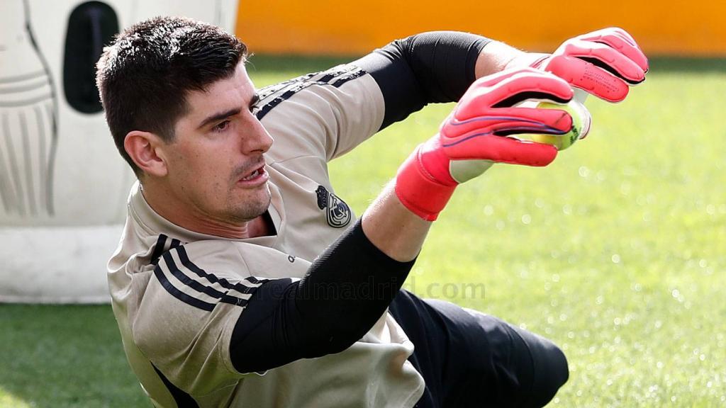 Thibaut Courtois, en un entrenamiento del Real Madrid