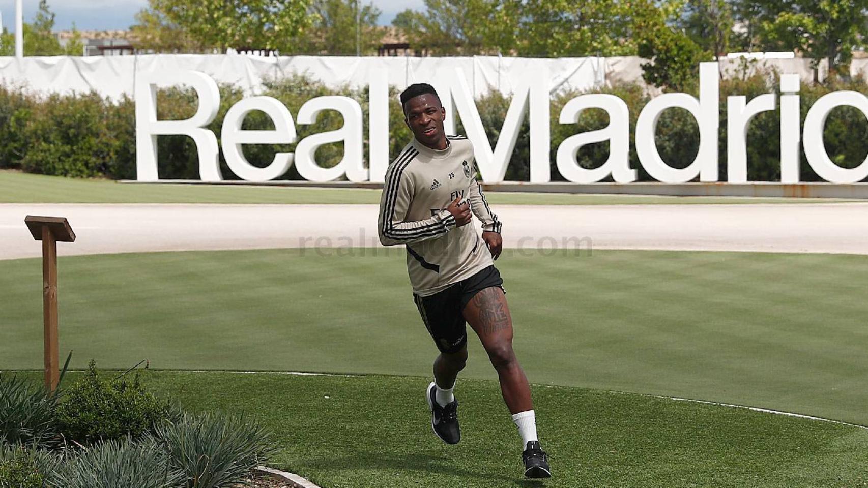 Vinicius Júnior, en un entrenamiento del Real Madrid