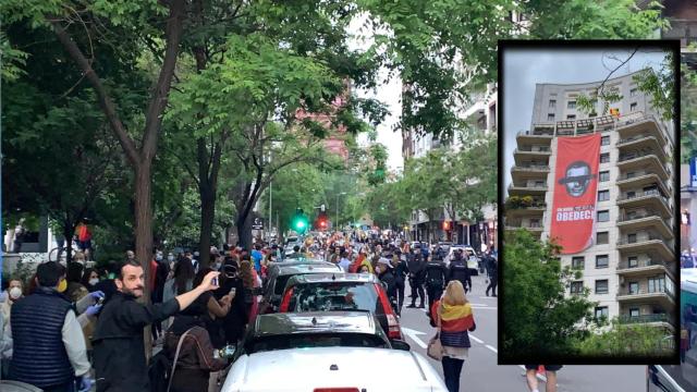 Protestas contra Pedro Sánchez en la Castellana.