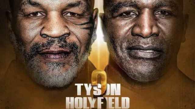 Cartel de la pelea entre Tyson y Holyfield