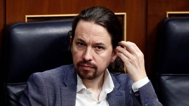 Iglesias, en su escaño del Congreso