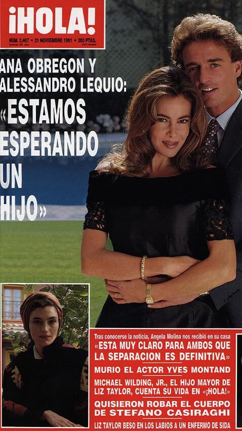 El anuncio del embarazo de Ana en 1991.