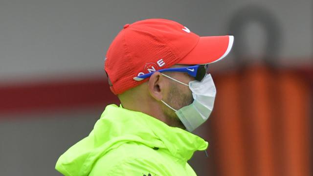 Paco Jémez, durante un entrenamiento del Rayo Vallecano