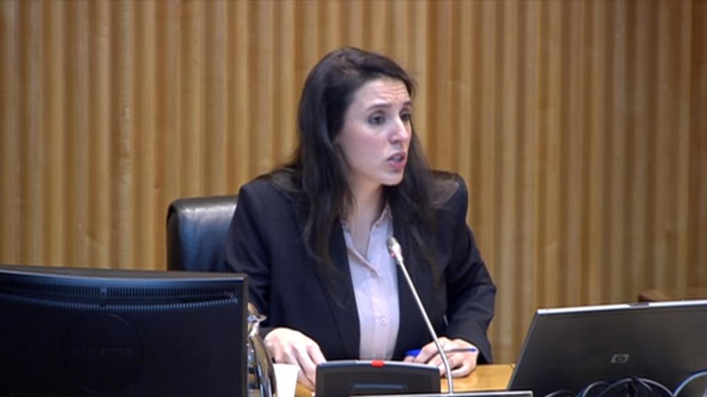 La ministra Irene Montero, en su comparecencia en la comisión de Igualdad del Congreso.