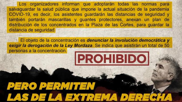 Al Gobierno le vienen ahora protestas por la izquierda: 'Rodea el Congreso' señala a Marlaska