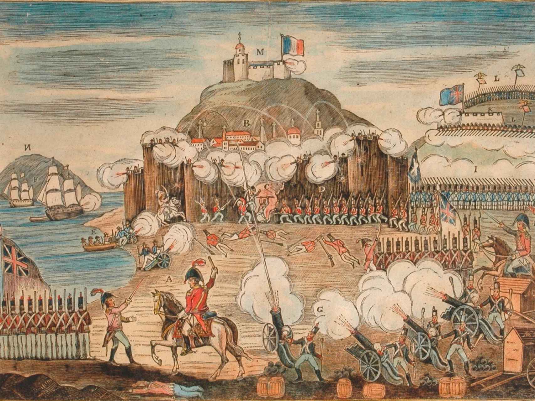 Ilustración sobre el asedio de San Sebastián.