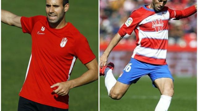 Víctor Díaz, durante un entrenamiento y un partido