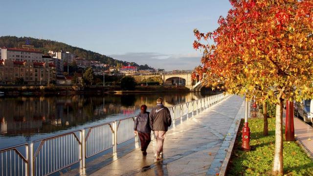 Paseo peatonal en la ciudad de Pontevedra.