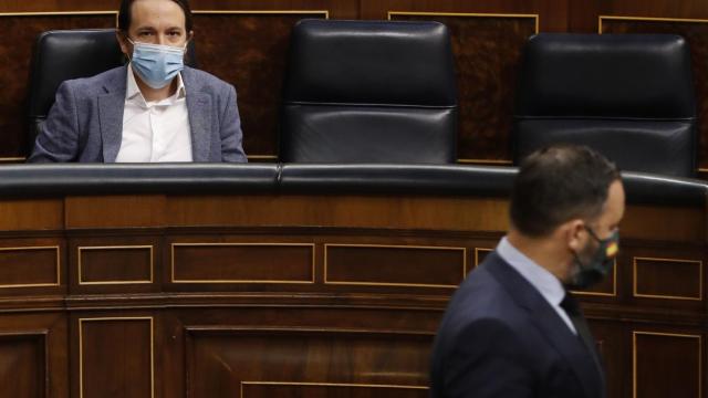 Santiago Abascal y Pablo Igleisias en el Congreso.