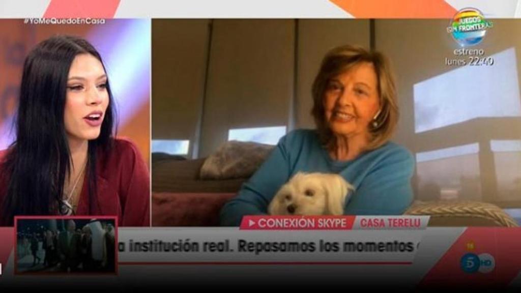 María Teresa Campos desde casa de Terelu y conectando con su nieta Alejandra para 'Viva la vida'.