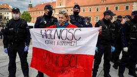 Manifestación contra el Gobierno polaco en Varsovia.