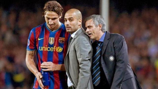 Zlatan Ibrahimovic, Pep Guardiola y José Mourinho