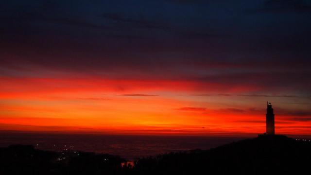 Espectacular atardecer en A Coruña.