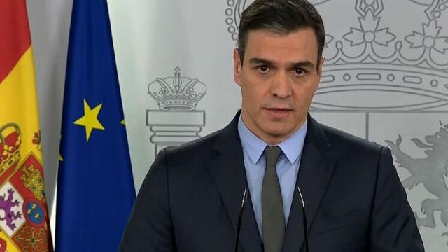 Pedro Sánchez, durante la comparecencia de este sábado.