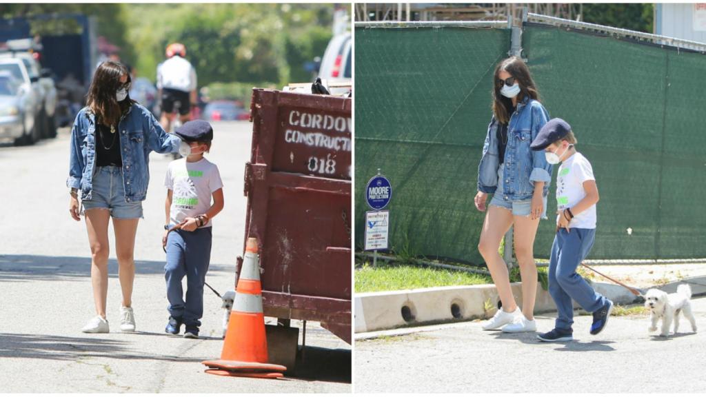 Ana junto al pequeño de los Affleck Garner, Samuel.