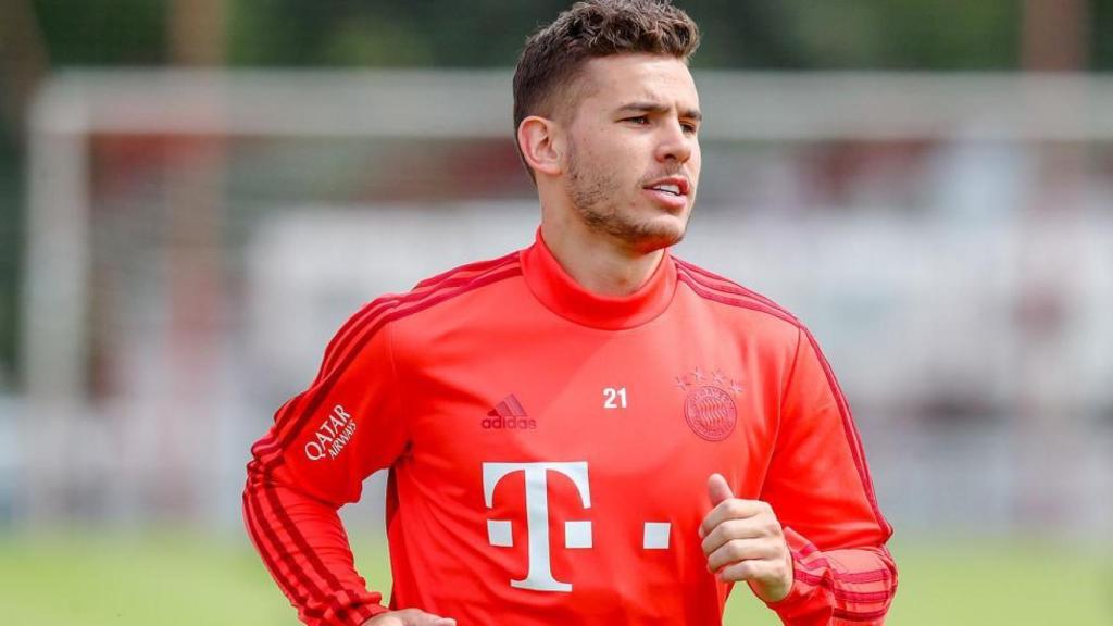 Lucas Hernández, en un entrenamiento con el Bayern Múnich