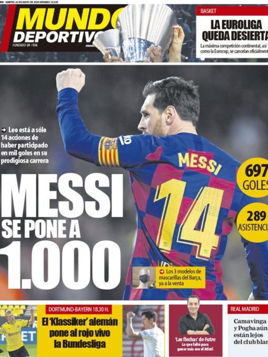 La portada del diario Mundo Deportivo (26/05/2020)