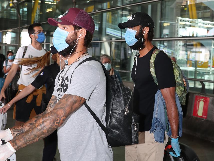 Albert Barranco y Jorge Pérez a su llegada a Madrid.