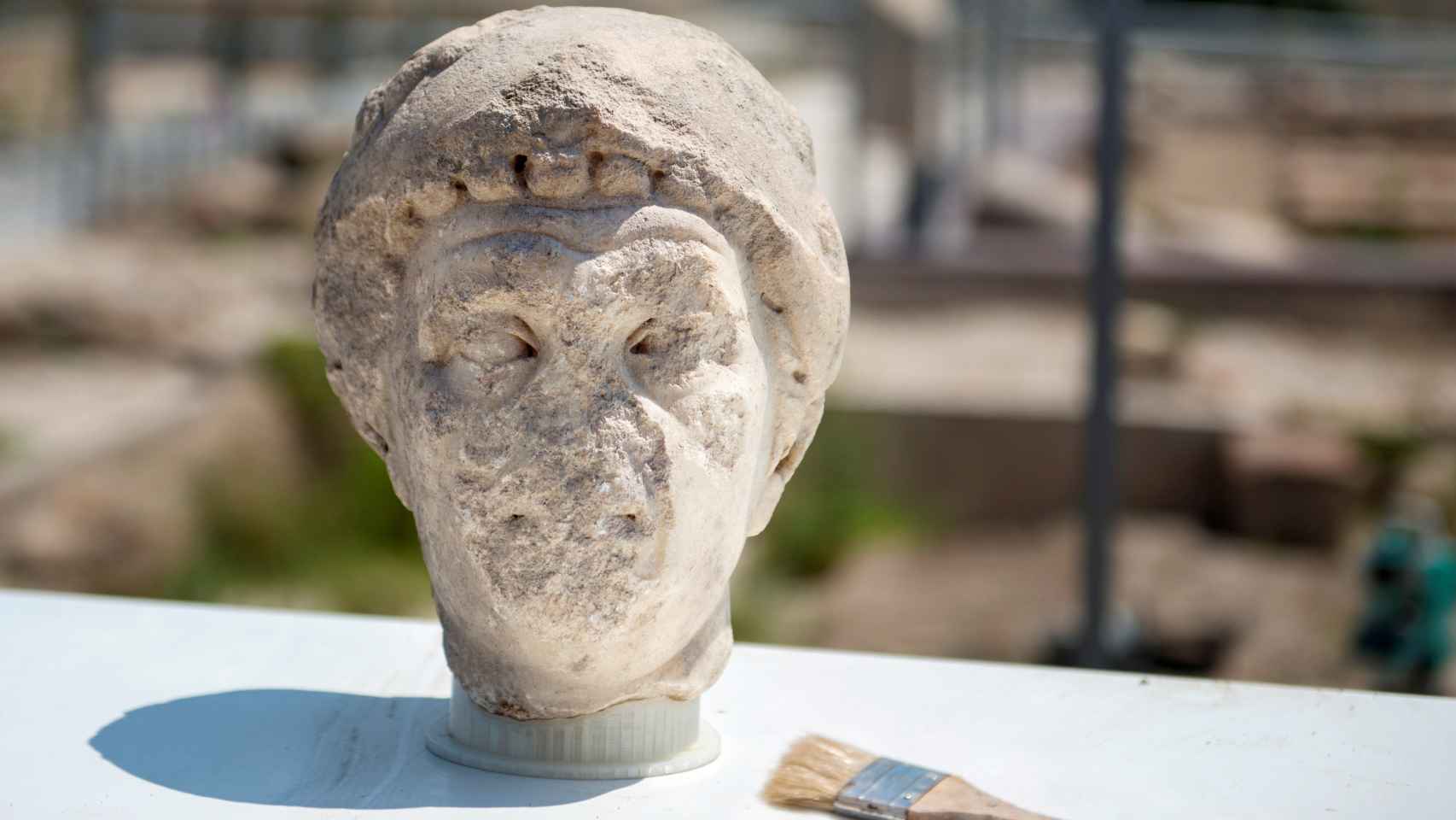 Busto del siglo I que salió a la luz en unas excavaciones realizadas en Cástulo.