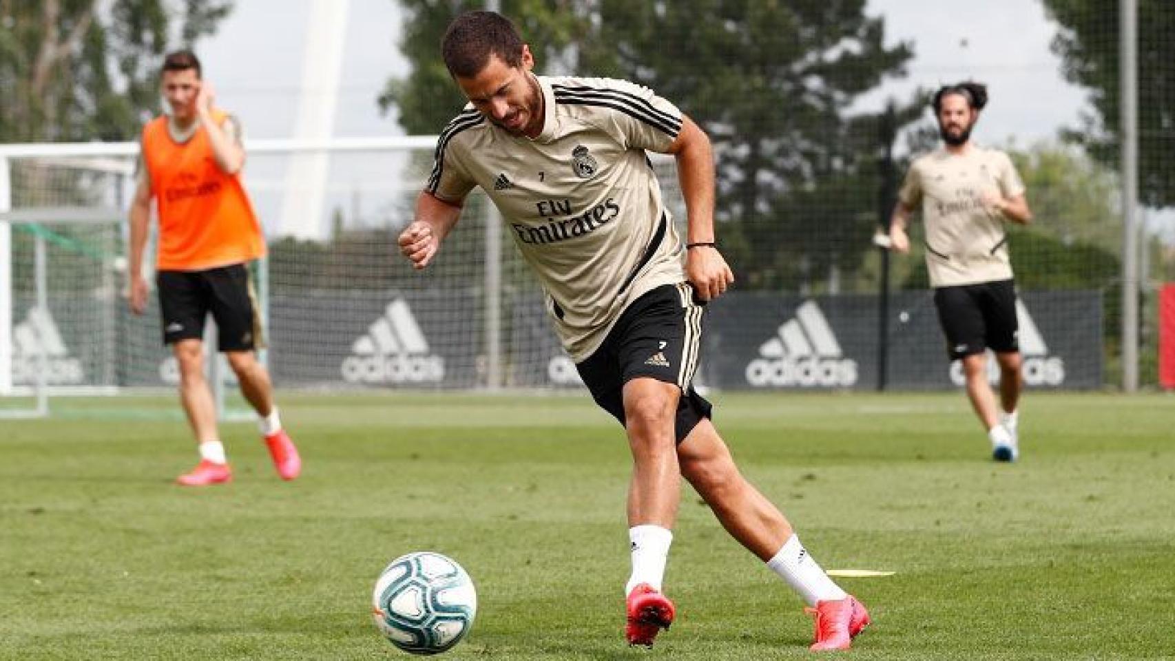 Hazard se entrena en Valdebebas