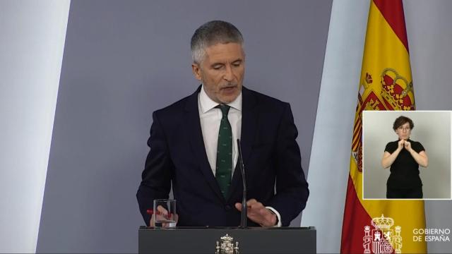 Fernando Grande Marlaska, ministro del Interior, en rueda de prensa.