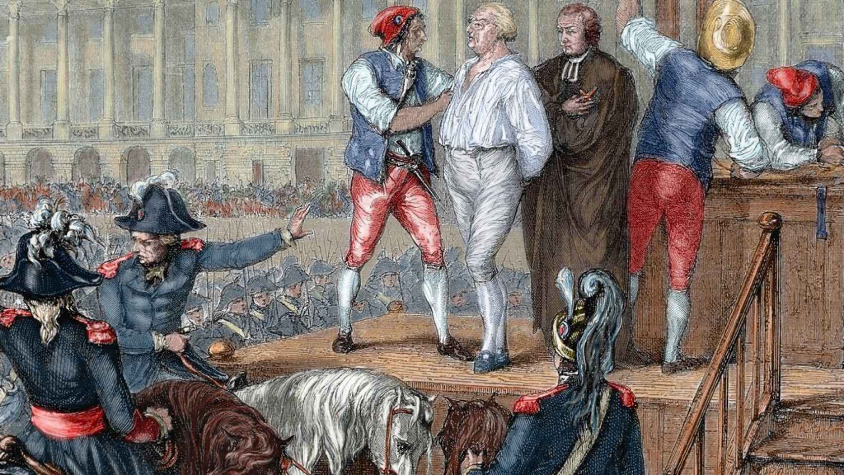 Ejecución de Luis XVI (1754-1793) el 21 de enero de 1793. Grabado en color.