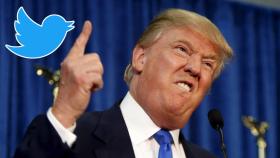 Donald Trump junto al logo de Twitter.