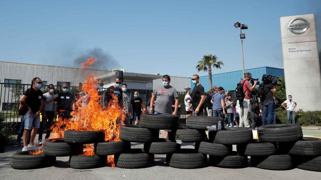 Protestas ante el cierre de la planta de Nissan