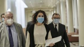 María Jesús Montero, en su llegada al Senado.