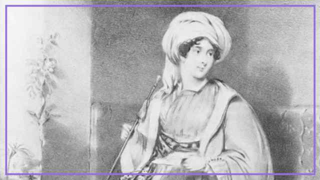 Lady Hester Stanhope, vestida con ropas árabes.
