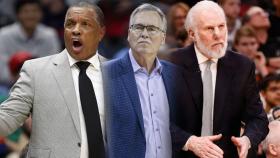 Alvin Gentry, de 65 años, Mike D'Antoni, de 69, y Gregg Popovich, de 71, entrenadores de la NBA.