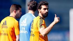 Álvaro Arbeloa, durante un entrenamiento del Real Madrid