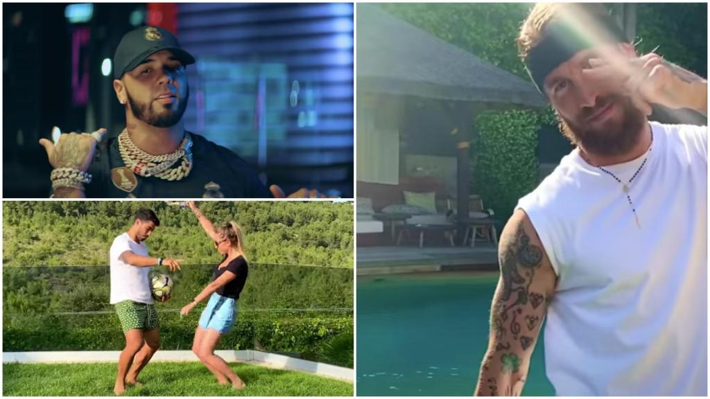 Anuel AA y Enrique Iglesias se juntan con Sergio Ramos