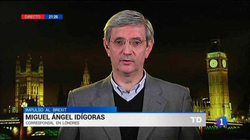 Miguel Ángel Idígoras durante una conexión en directo desde Londres.