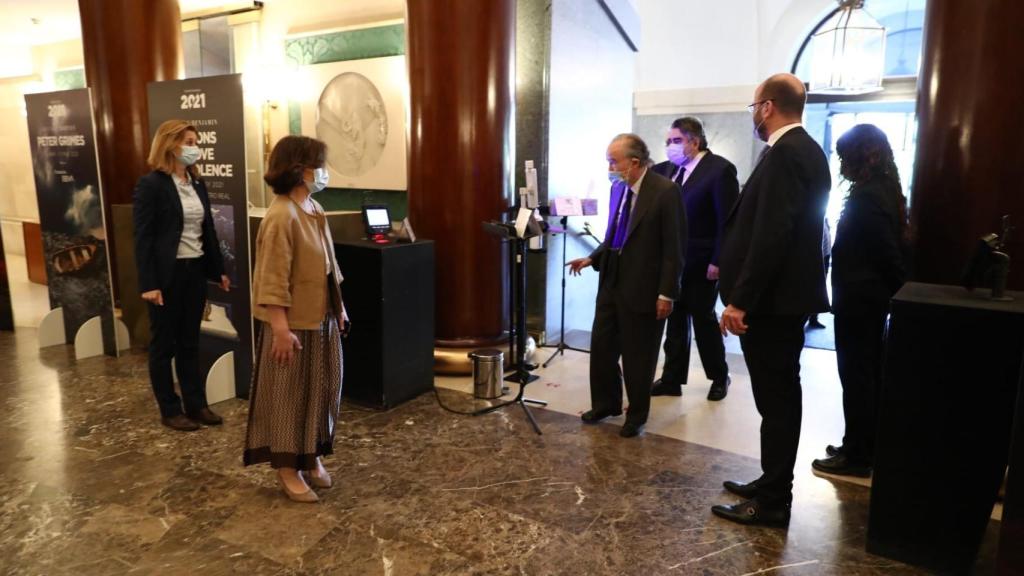 Carmen Calvo en la reunión del Patronato del Teatro Real.