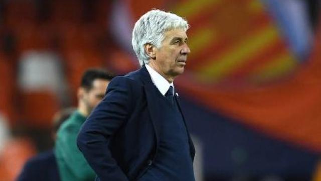 Gasperini, durante el Valencia - Atalanta de la Champions League