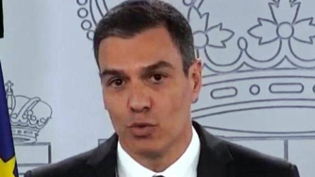 Pedro Sánchez, con un pequeño rasguño en la nariz