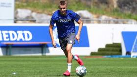 Martin Odegaard, durante un entrenamiento de la Real Sociedad