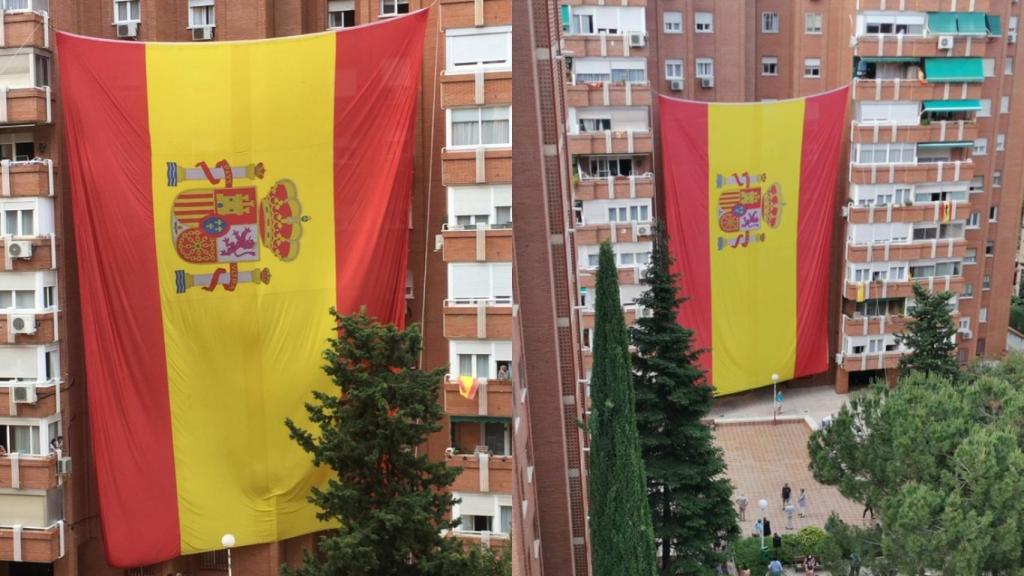 La bandera de 100 metros cuadrados que izó un grupo de vecinos.