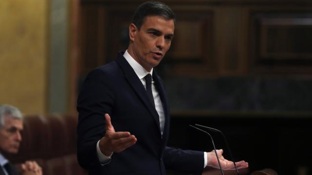 El presidente del Gobierno, Pedro Sánchez, durante el pleno del Congreso