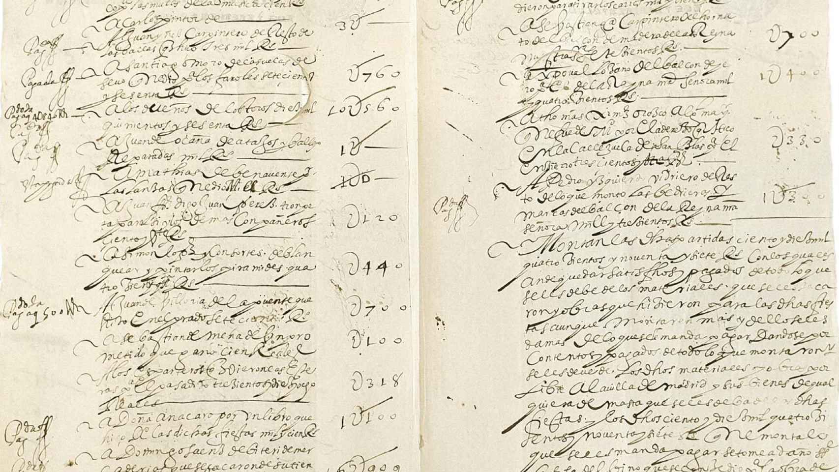 Documento de pago a Ana Caro por elaborar la crónica de la boda de un primo  de Felipe IV.